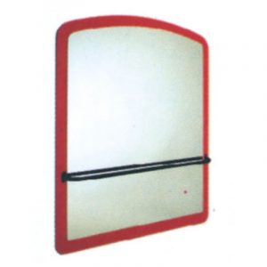 Specchio lungo sagomato con asta in legno