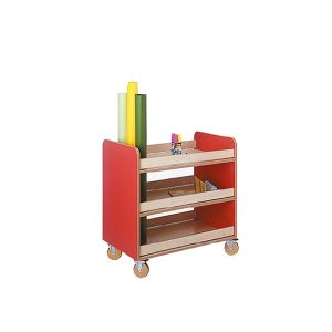 Carrello 3 piani con fori porta rotoli